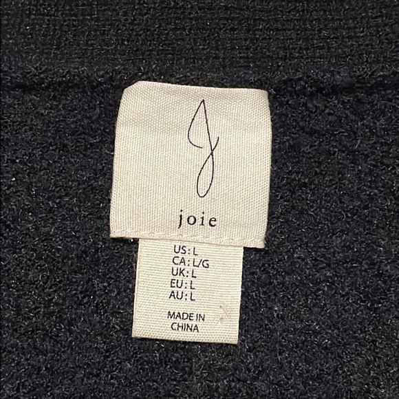 JOIE Black Long Sleeve V Neck Button Front Sweater Size Large - Picture 5 of 8